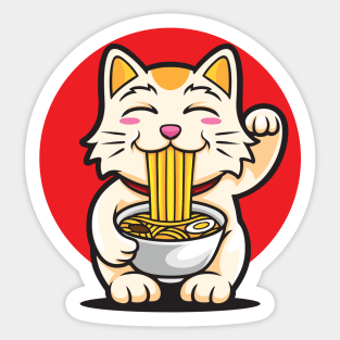 Lucky Ramen Cat Sticker